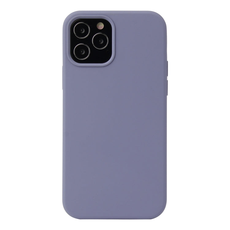For iPhone 13 Solid Color Liquid Silicone Shockproof Protective Case(Lavender Grey)