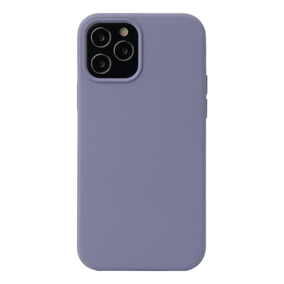 For iPhone 13 Solid Color Liquid Silicone Shockproof Protective Case(Lavender Grey)