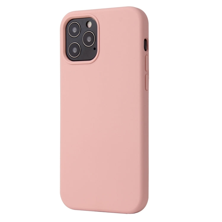 For iPhone 13 Solid Color Liquid Silicone Shockproof Protective Case(Sakura Pink)