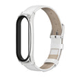 For Xiaomi Mi Band 6 / 5 / 4 / 3 Mijobs First Layer Cowhide Plus Watch Band(White) - Watch Bands by MIJOBS