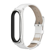 For Xiaomi Mi Band 6 / 5 / 4 / 3 Mijobs First Layer Cowhide Plus Watch Band(White) - Watch Bands by MIJOBS