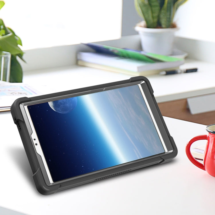 For Samsung Galaxy Tab A7 Lite T225/T220 Silicone + PC Shockproof Protective Case with Holder(Black)