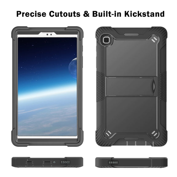 For Samsung Galaxy Tab A7 Lite T225/T220 Silicone + PC Shockproof Protective Case with Holder(Black)