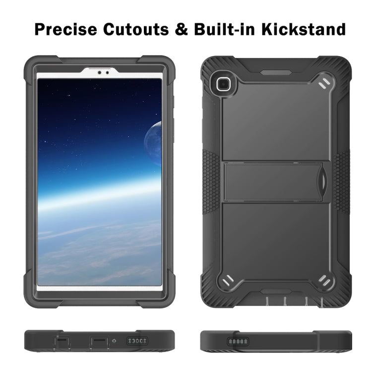 For Samsung Galaxy Tab A7 Lite T225/T220 Silicone + PC Shockproof Protective Case with Holder(Black)