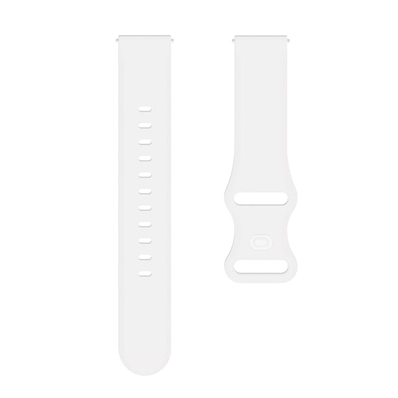 20mm For Amazfit GTS4 / GTS4 mini / GTS3 Universal Inner Back Buckle Perforation Silicone Watch Band(White) - Watch Bands by MIJOBS