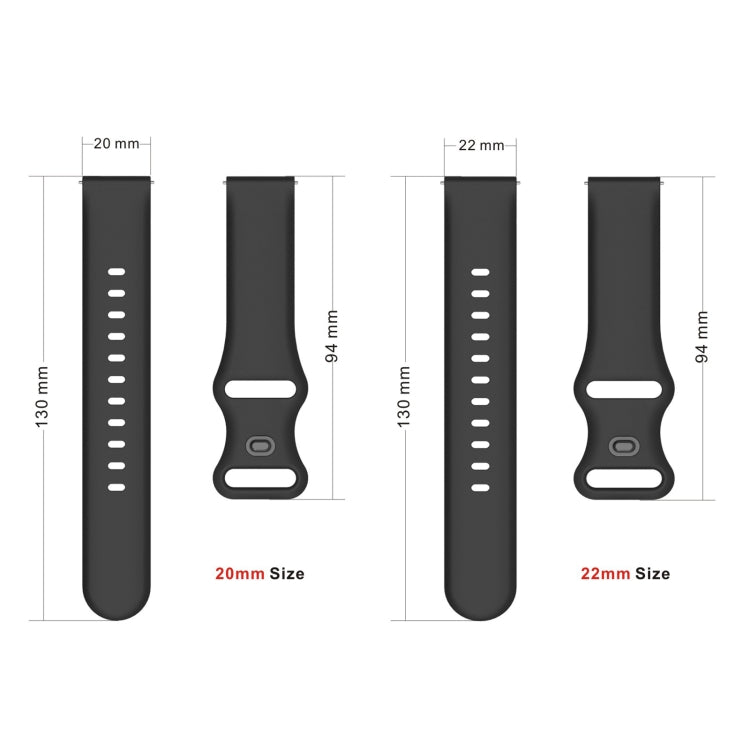 20mm For Amazfit GTS4 / GTS4 mini / GTS3 Universal Inner Back Buckle Perforation Silicone Watch Band(Pink) - Watch Bands by MIJOBS