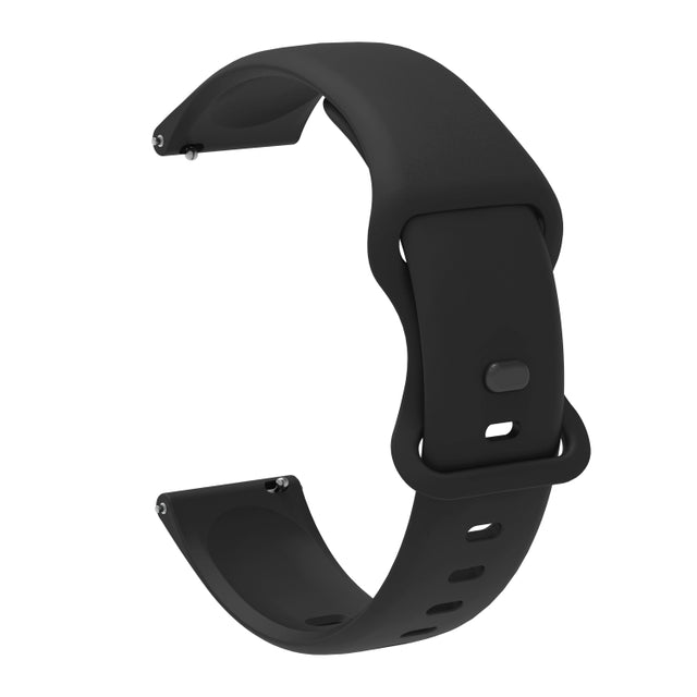22mm For Xiaomi Haylou RT RS3 LS04 / LS05S Universal Inner Back Buckle Perforation Silicone Watch Band(Black) - Watch Bands by MIJOBS