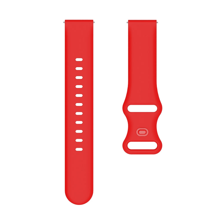 22mm For Xiaomi Haylou RT RS3 LS04 / LS05S Universal Inner Back Buckle Perforation Silicone Watch Band(Red) - Watch Bands by MIJOBS