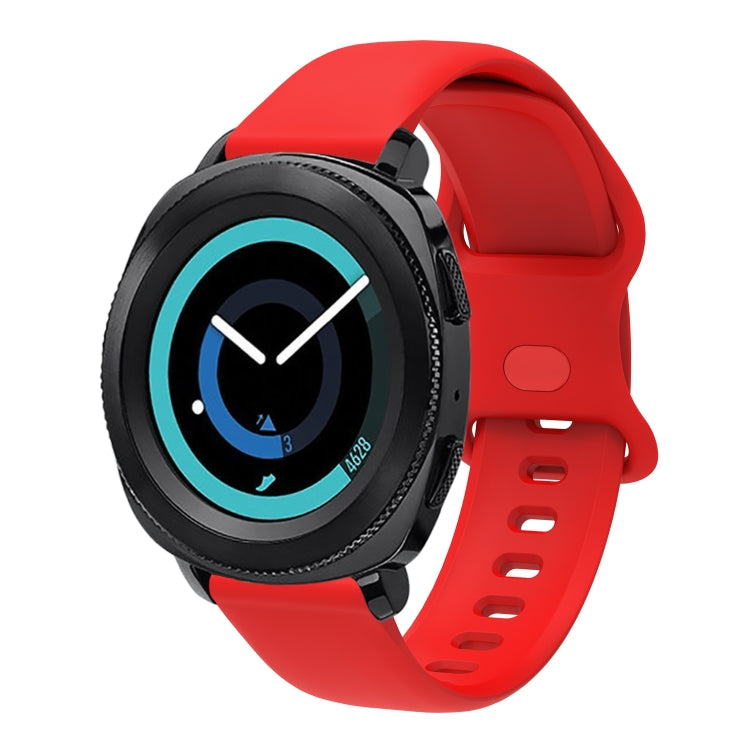 22mm For Xiaomi Haylou RT RS3 LS04 / LS05S Universal Inner Back Buckle Perforation Silicone Watch Band(Red) - Watch Bands by MIJOBS