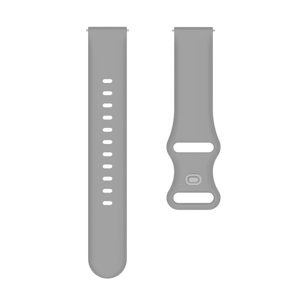 22mm For Xiaomi Haylou RT RS3 LS04 / LS05S Universal Inner Back Buckle Perforation Silicone Watch Band(Grey) - Watch Bands by MIJOBS