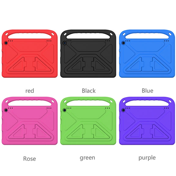 For Amazon Fire HD 10 2021 Handle Portable EVA Shockproof Anti Falling Protective Case with Triangle Holder(Blue)