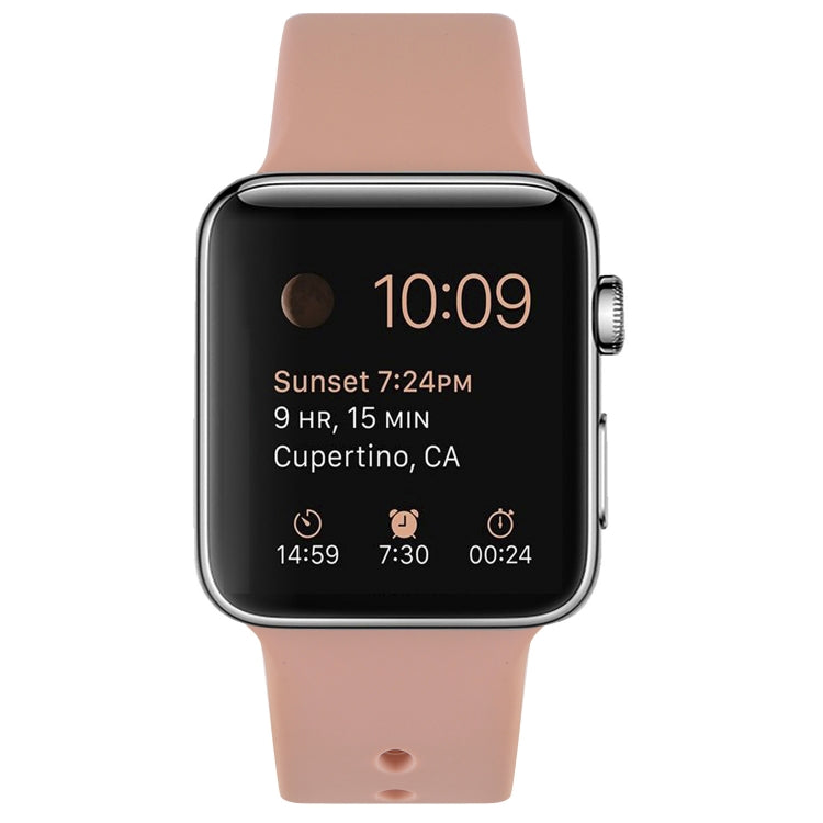 Silicone Watch Band For Apple Watch Series 9&8&7 41mm / SE 3&SE 2&6&SE&5&4 40mm / 3&2&1 38mm(Retro Rose)
