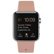 Silicone Watch Band For Apple Watch Series 9&8&7 41mm / SE 3&SE 2&6&SE&5&4 40mm / 3&2&1 38mm(Retro Rose)