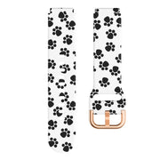 For Xiaomi Haylou LS01 Silicone Printing Watch Band(White Paw Print) - Watch Bands by MIJOBS