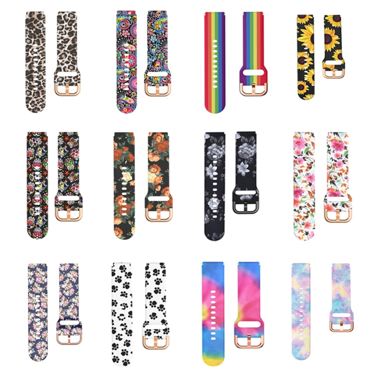 For Xiaomi Haylou LS01 Silicone Printing Watch Band(White Paw Print) - Watch Bands by MIJOBS