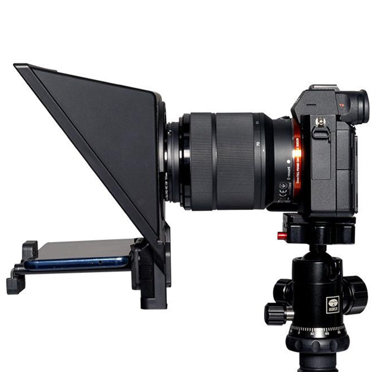 FEELWORLD TP2A NEW Portable Teleprompter with Remote Control & Lens Adapter Ring For Below 8 inches Mobile Phone / Tablet / SLR Camera