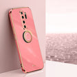For Xiaomi Redmi Note 8 Pro XINLI Straight Edge 6D Electroplate TPU Phone Case with Ring Holder(Hawthorn Red) - Xiaomi Cases by XINLI | Online Shopping South Africa | PMC TechLife | Buy Now Pay Later Mobicred
