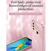 For Huawei P30 Lite XINLI Straight Edge 6D Electroplate TPU Phone Case with Ring Holder(Mint Green)
