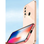 For Huawei P30 Lite XINLI Straight Edge 6D Electroplate TPU Phone Case with Ring Holder(Mint Green)