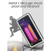 For LG V60 ThinQ 5G LOVE MEI Metal Shockproof Water-resistant Dustproof Protective Case with Glass(Black)