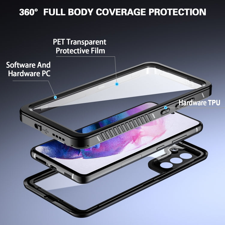 For Samsung Galaxy S21 FE RedPepper Shockproof IP68 Water-resistant PC + TPU Protective Case(Black)