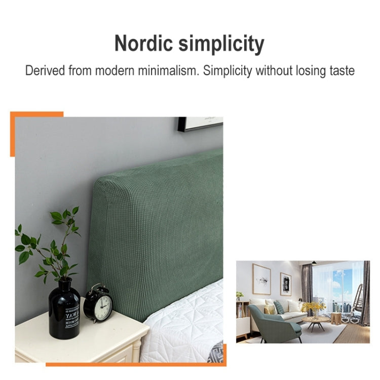 Polar Fleece Elastic Full Covered Headboard Dust Cover, Size:220cm(Green)