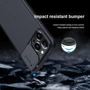 For iPhone 13 Pro NILLKIN Black Mirror Pro Series Camshield Full Coverage Dust-proof Scratch Resistant Phone Case (Black)