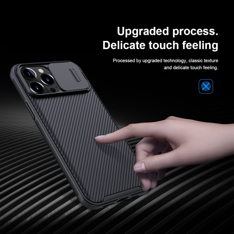 For iPhone 13 Pro Max NILLKIN Black Mirror Pro Series Camshield Full Coverage Dust-proof Scratch Resistant Phone Case (Black)