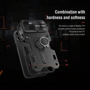 For iPhone 13 Pro Max NILLKIN Shockproof CamShield Armor Protective Case with Invisible Ring Holder (Green)