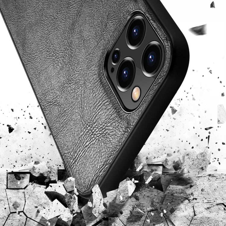 For iPhone 13 Pro SULADA Shockproof TPU + Handmade Leather Protective Case (Brown)