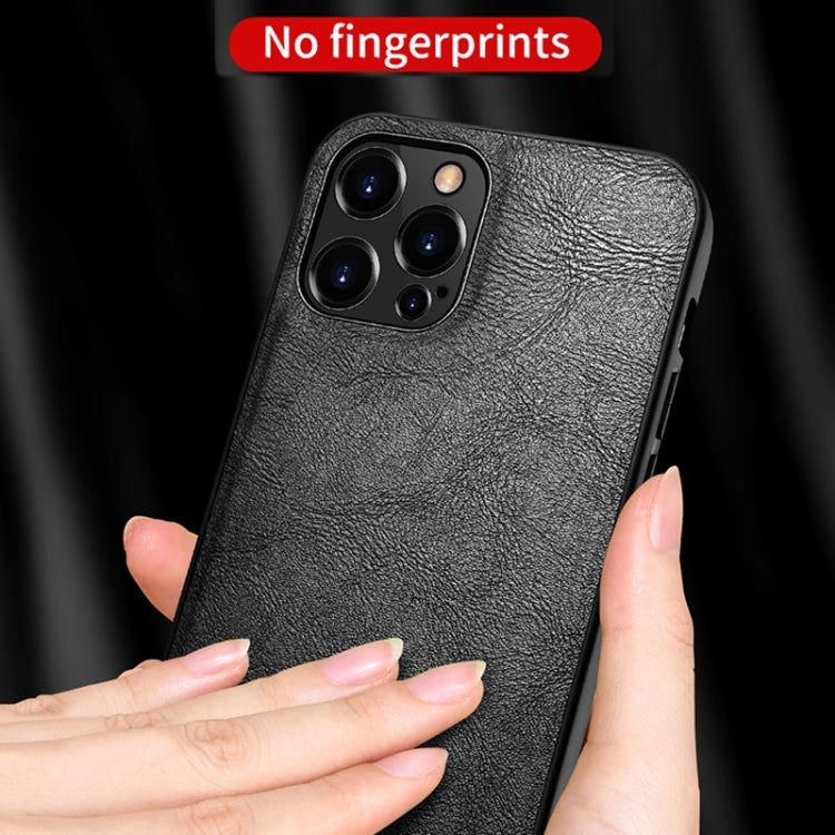 For iPhone 13 Pro SULADA Shockproof TPU + Handmade Leather Protective Case (Brown)