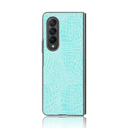 For Samsung Galaxy Z Fold3 5G Shockproof Crocodile Texture PC + PU Case(Light Green)