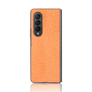 For Samsung Galaxy Z Fold3 5G Shockproof Crocodile Texture PC + PU Case(Orange)