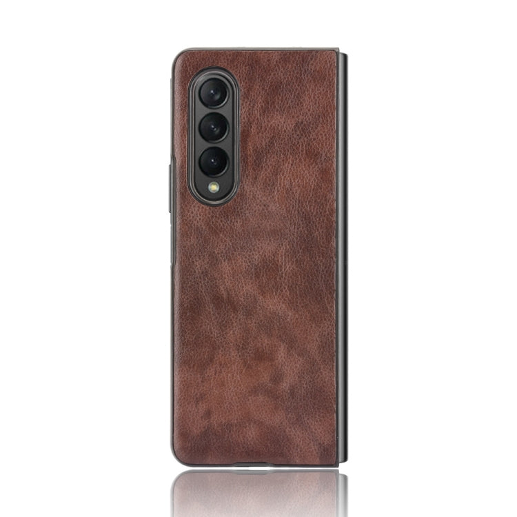 For Samsung Galaxy Z Fold3 5G Shockproof Litchi Texture PC + PU Case(Brown)