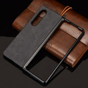 For Samsung Galaxy Z Fold3 5G Shockproof Sheep Skin PC + PU + TPU Case(Black)