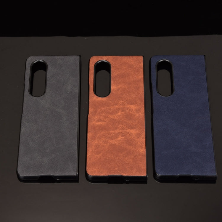 For Samsung Galaxy Z Fold3 5G Shockproof Sheep Skin PC + PU + TPU Case(Black)