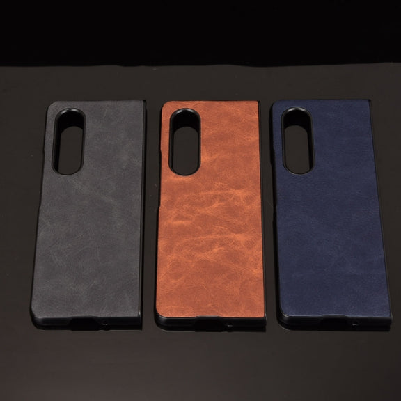 For Samsung Galaxy Z Fold3 5G Shockproof Sheep Skin PC + PU + TPU Case(Black)