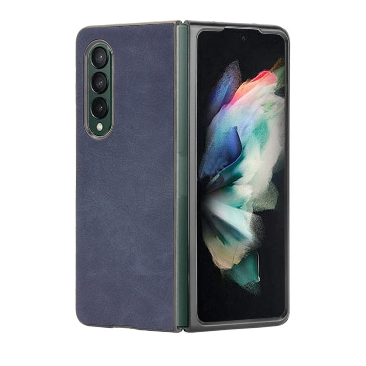 For Samsung Galaxy Z Fold3 5G Shockproof Sheep Skin PC + PU + TPU Case(Blue)