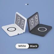 SY-118 15W Foldable Mirror Surface Perpetual Desk Calendar Clock Wireless Charger with Alarm Clock & Three-level Brightness Adjustable Function(White)
