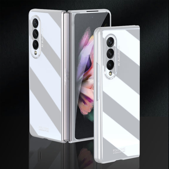 For Samsung Galaxy Z Fold3 5G GKK Folding UV Grilled Porcelain Protective Case(White)