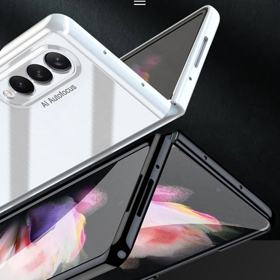 For Samsung Galaxy Z Fold3 5G GKK Folding UV Grilled Porcelain Protective Case(White)