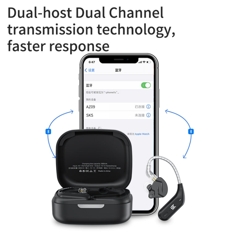 KZ AZ09 Bluetooth Earphone Ear Hook 5.2 Wireless Bluetooth Module Upgrade Cable, Style:B
