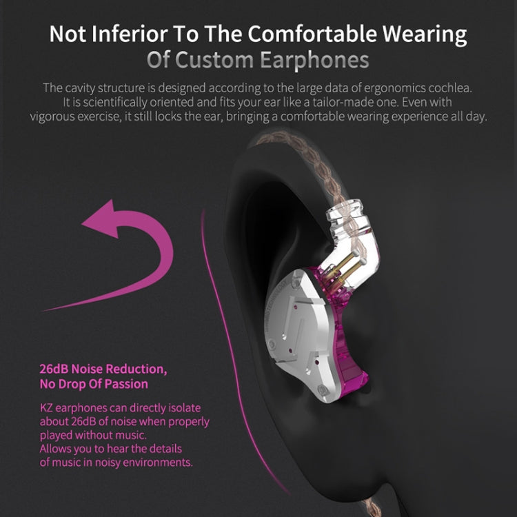 KZ ZS10 Pro 10-unit Ring Iron Gaming In-ear Wired Earphone, Mic Version(Black)