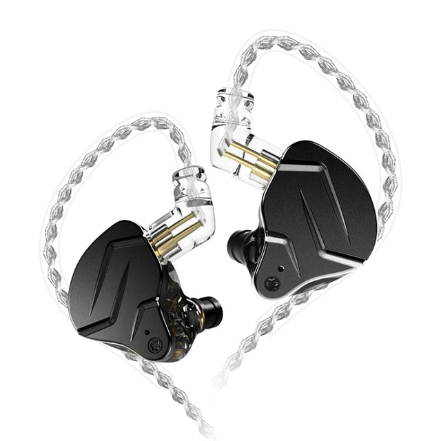 KZ ZSN Pro X Ring Iron Hybrid Drive Metal In-ear Wired Earphone, Standard Version(Black)