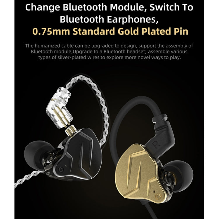 KZ ZSN Pro X Ring Iron Hybrid Drive Metal In-ear Wired Earphone, Standard Version(Black)