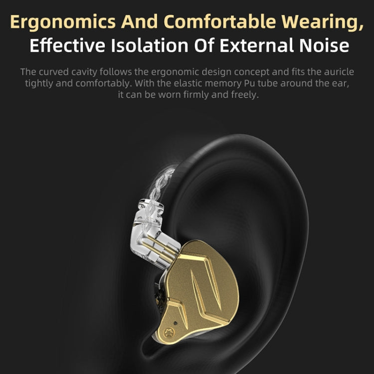 KZ ZSN Pro X Ring Iron Hybrid Drive Metal In-ear Wired Earphone, Mic Version(Black)