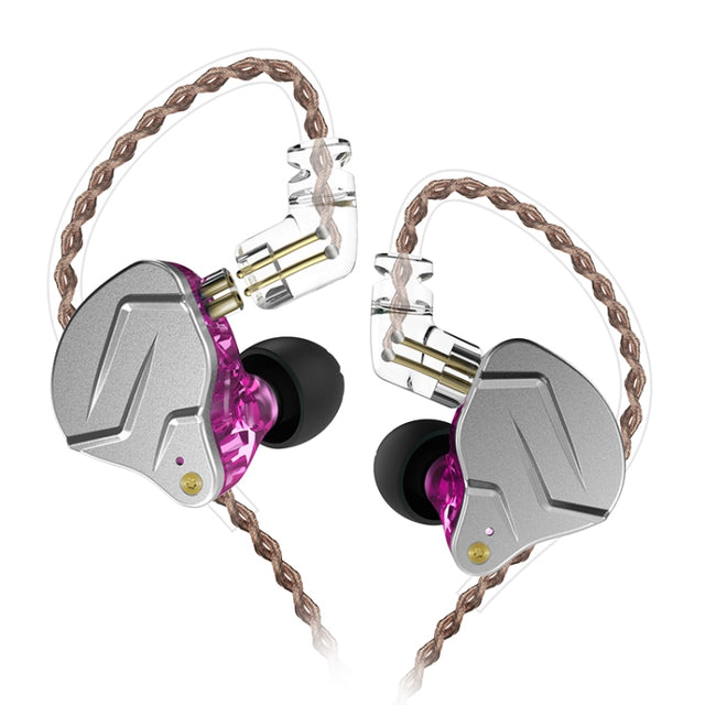 KZ ZSN Pro Ring Iron Hybrid Drive Metal In-ear Wired Earphone, Standard Version(Purple)