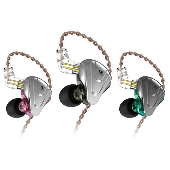 KZ ZSX 12-unit Ring Iron Metal Gaming In-ear Wired Earphone, Mic Version(Purple)