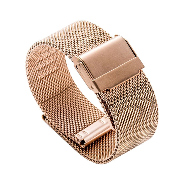 22mm 304 Stainless Steel Double Buckles Watch Band(Rose Gold)