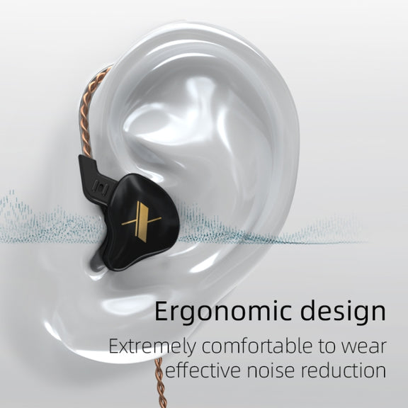 KZ EDX Dynamic Monitor HiFi In-Ear Wired Earphone With Mic(Black)